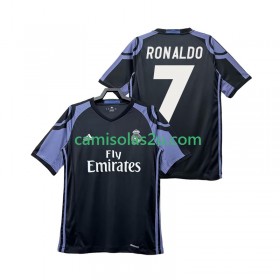 Camisolas de futebol Real Madrid Cristiano Ronaldo 7 2016 2017 Retro Equipamento 3ª Manga Curta